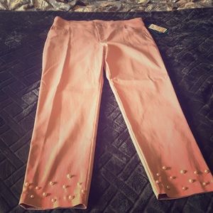 Slim Leg Sits Natural at waists. Pearl design.